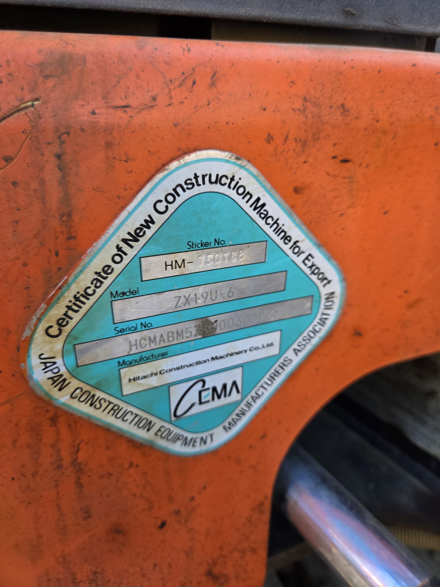 Hitachi ZX19-6 Canopy 2020 1620hrs (choice of 2) - AJ & MJ